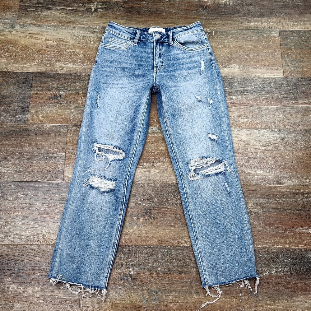 Vervet Los Angeles Distressed Raw Edge Hem Stretch Jeans Size 25